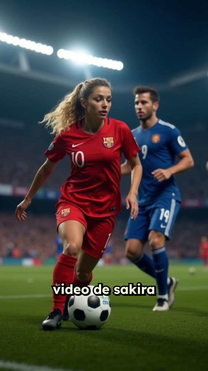 Shakira y Piqué jugando fútbol profesional