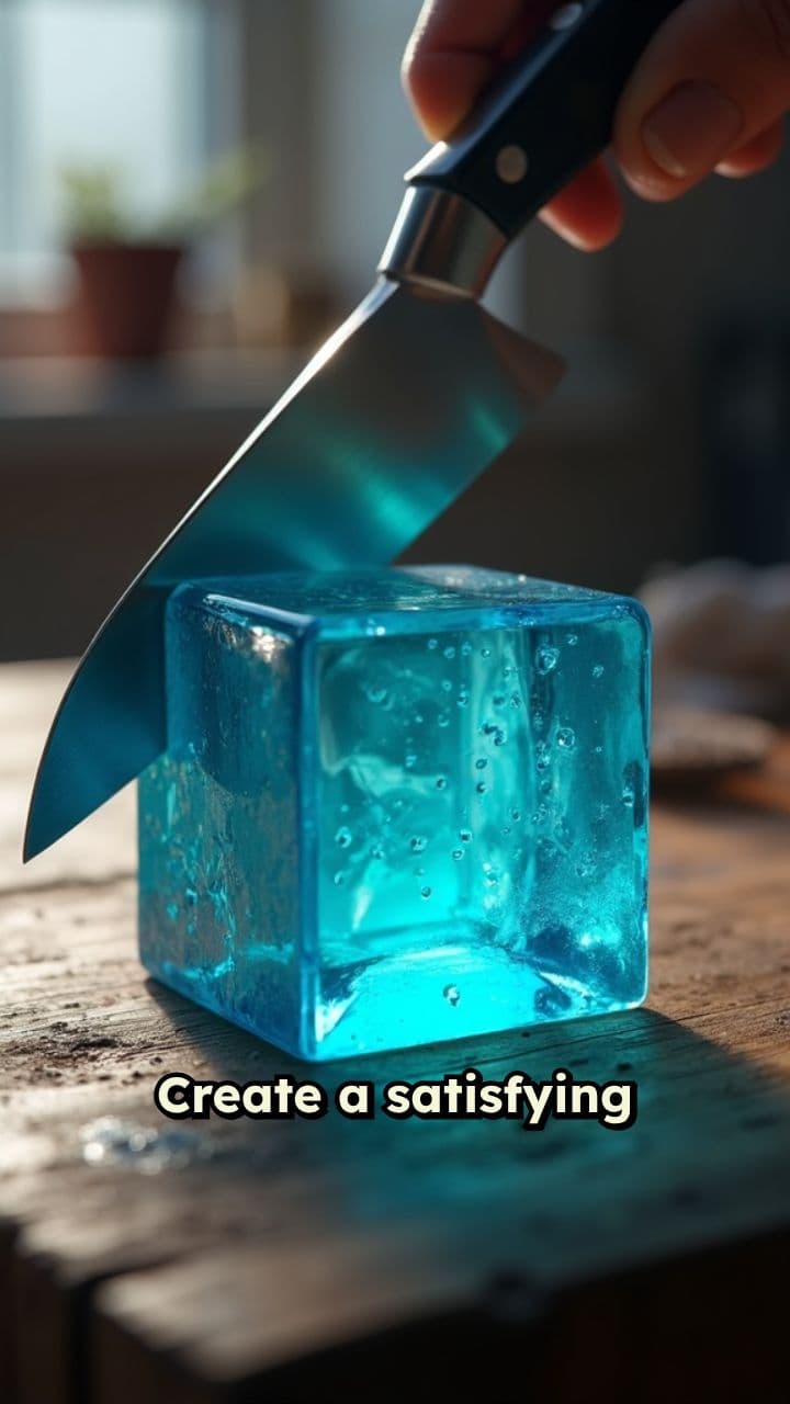 Knife Cutting Diamond Block in Minecraft
