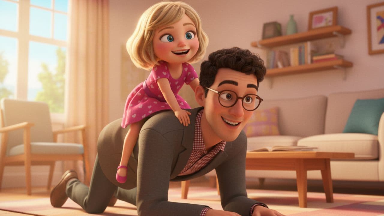 Papa, sei ein Pferd!