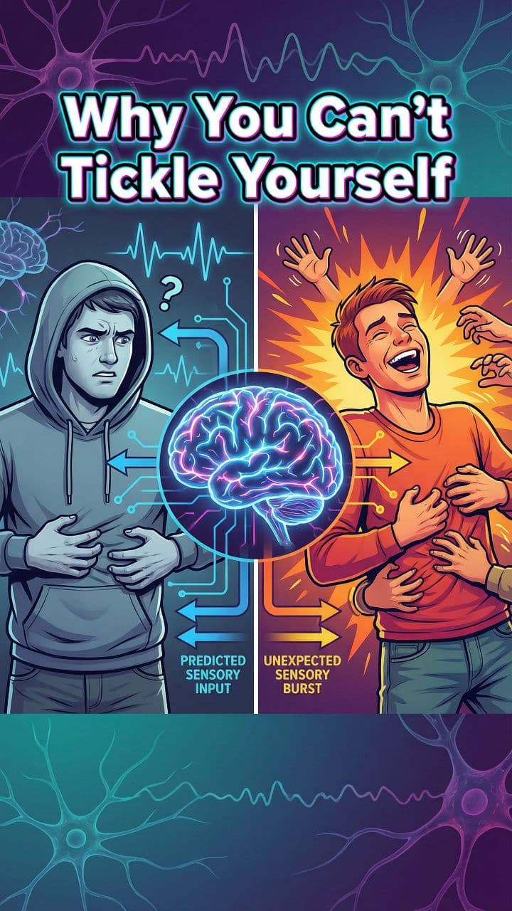 Why You Can’t Tickle Yourself #didyouknow #sciencefacts #humanbody #psychologyfacts #mindblowingfacts #factsdaily #learnontiktok #weirdscience #biologyfacts