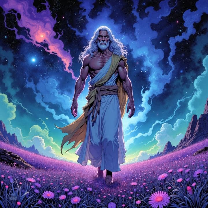 Cosmic Jesus with White Hair