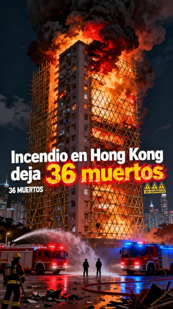 Incendio en Hong Kong deja 36 muertos
