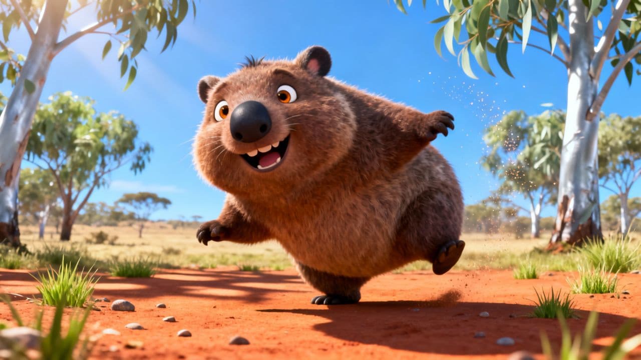 Wobbly Wombat Water Wipe-Out