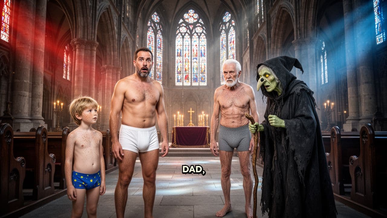 Underwear in Church with Ugly Witch