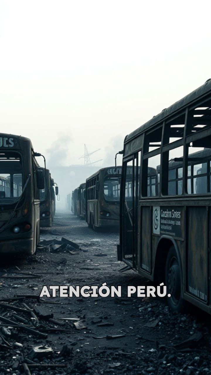 Incendio consume diecisiete buses en Ate