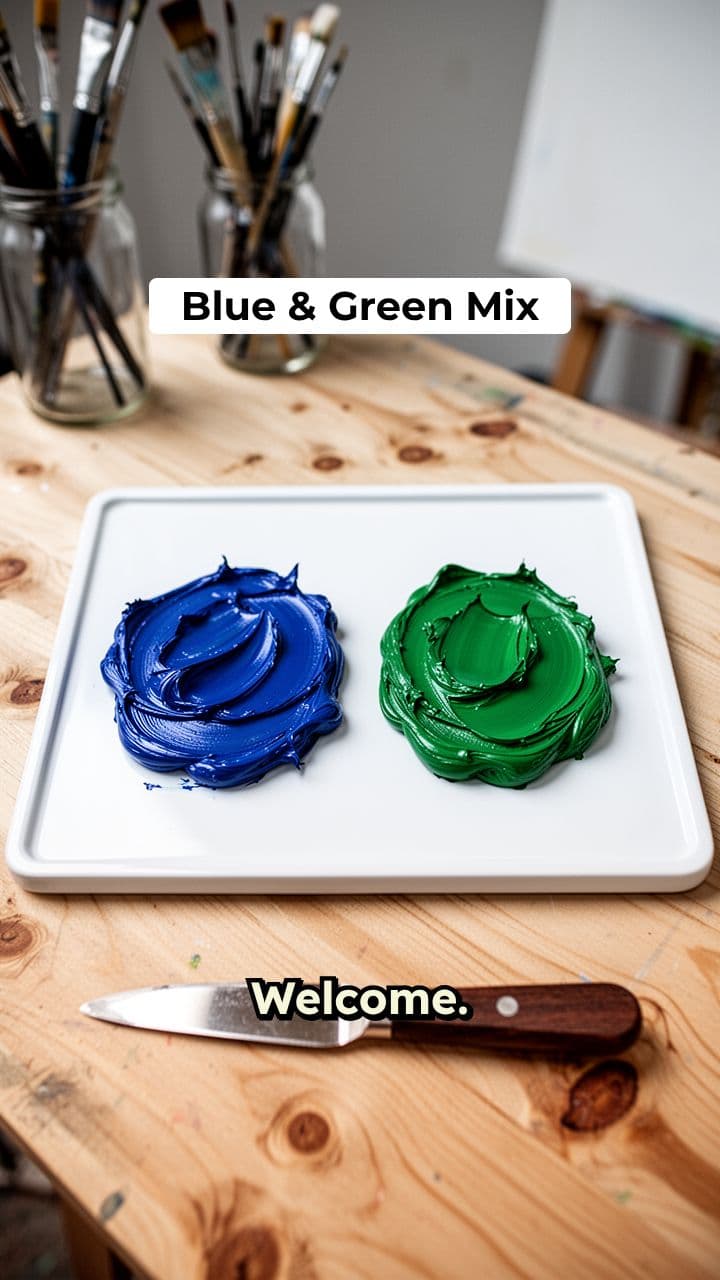 Blue and Green Color Mixing