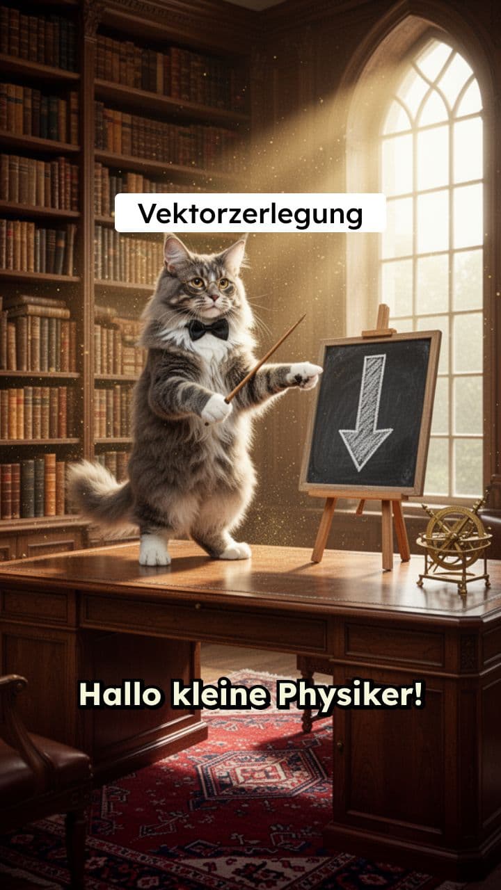 Physik mit flauschigen Katzen: Vektorzerlegung