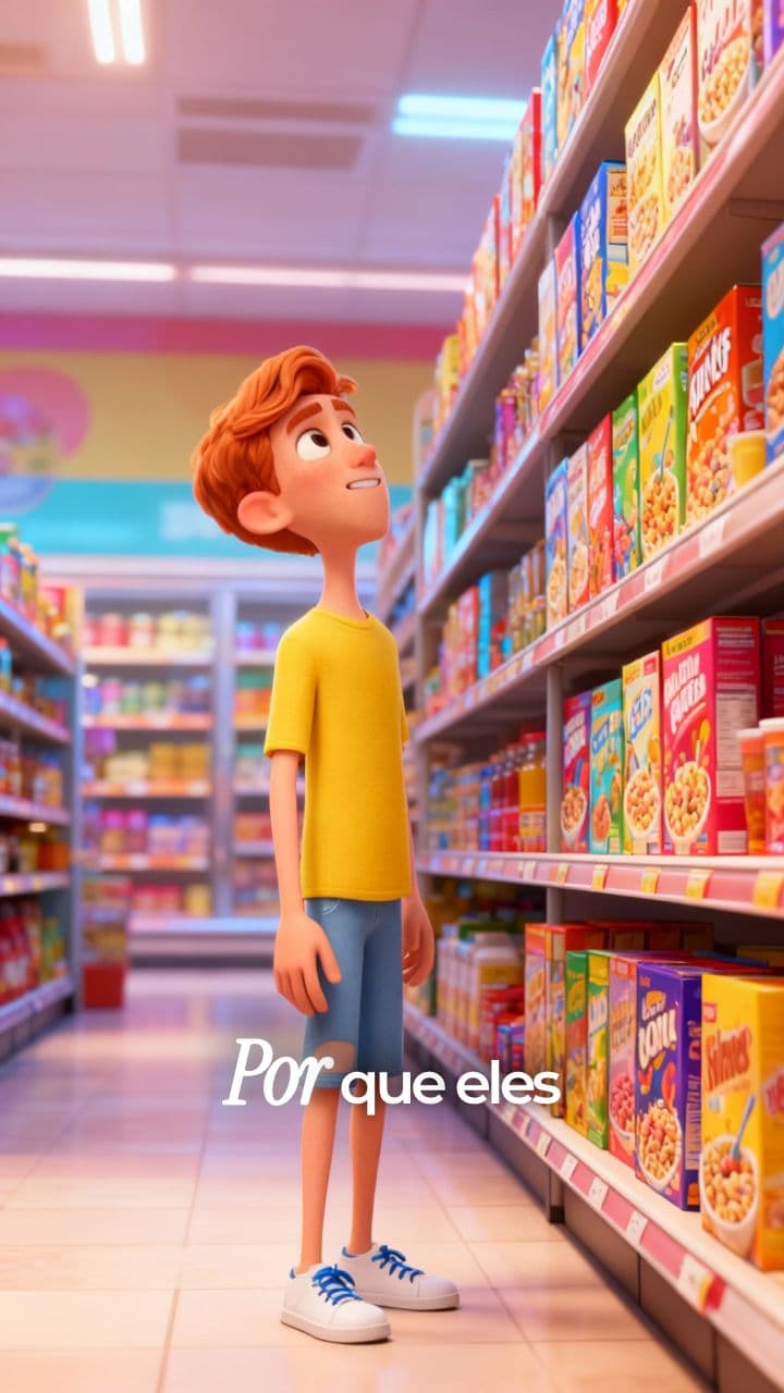 O cereal tava alto… então eu também fiquei! 🤸‍♂️📦
